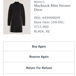 Abercrombie Black Mock Neck Sweater Dress